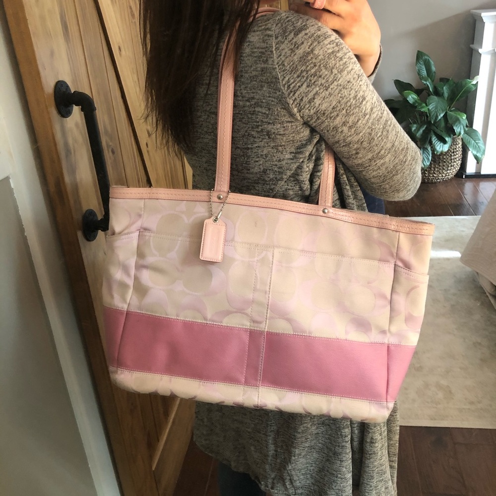 Pink Coach Diaper Bag / Tote